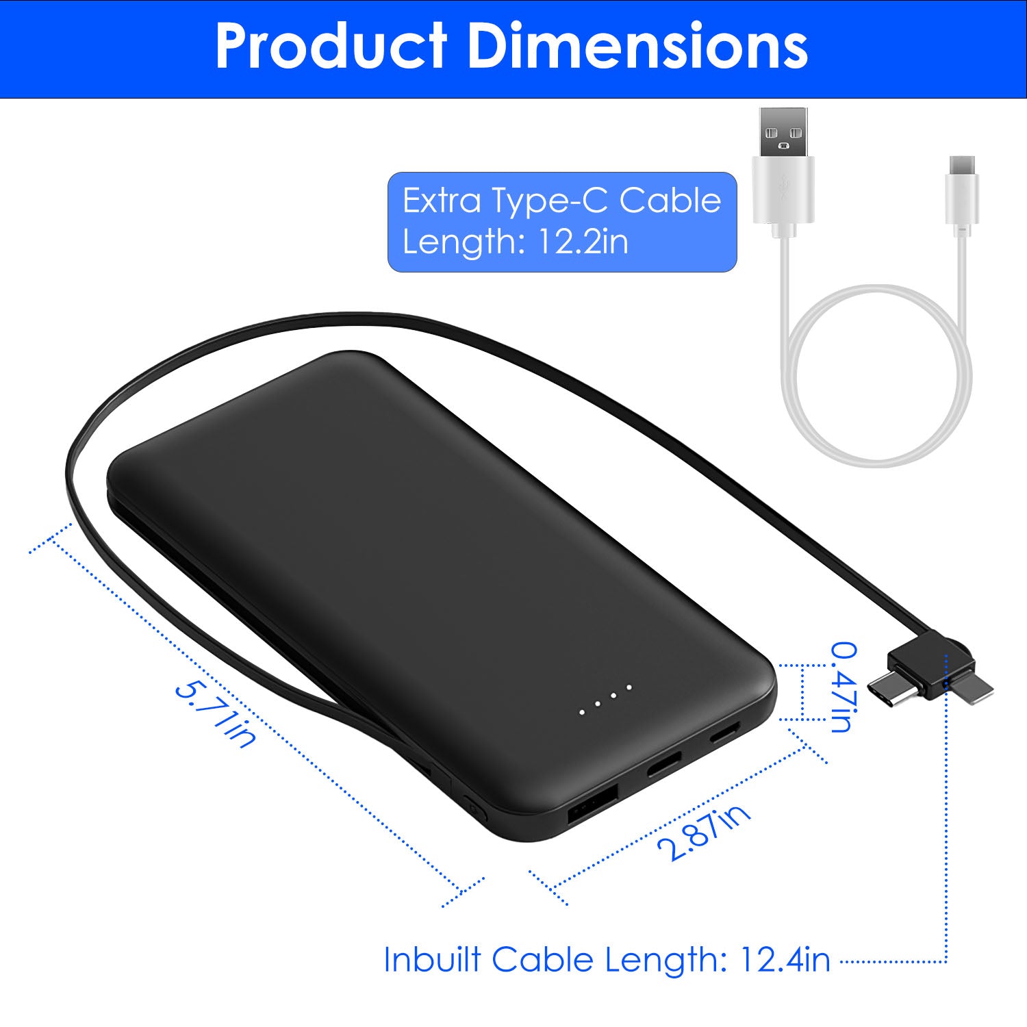1Pc 10000mAh Power Bank