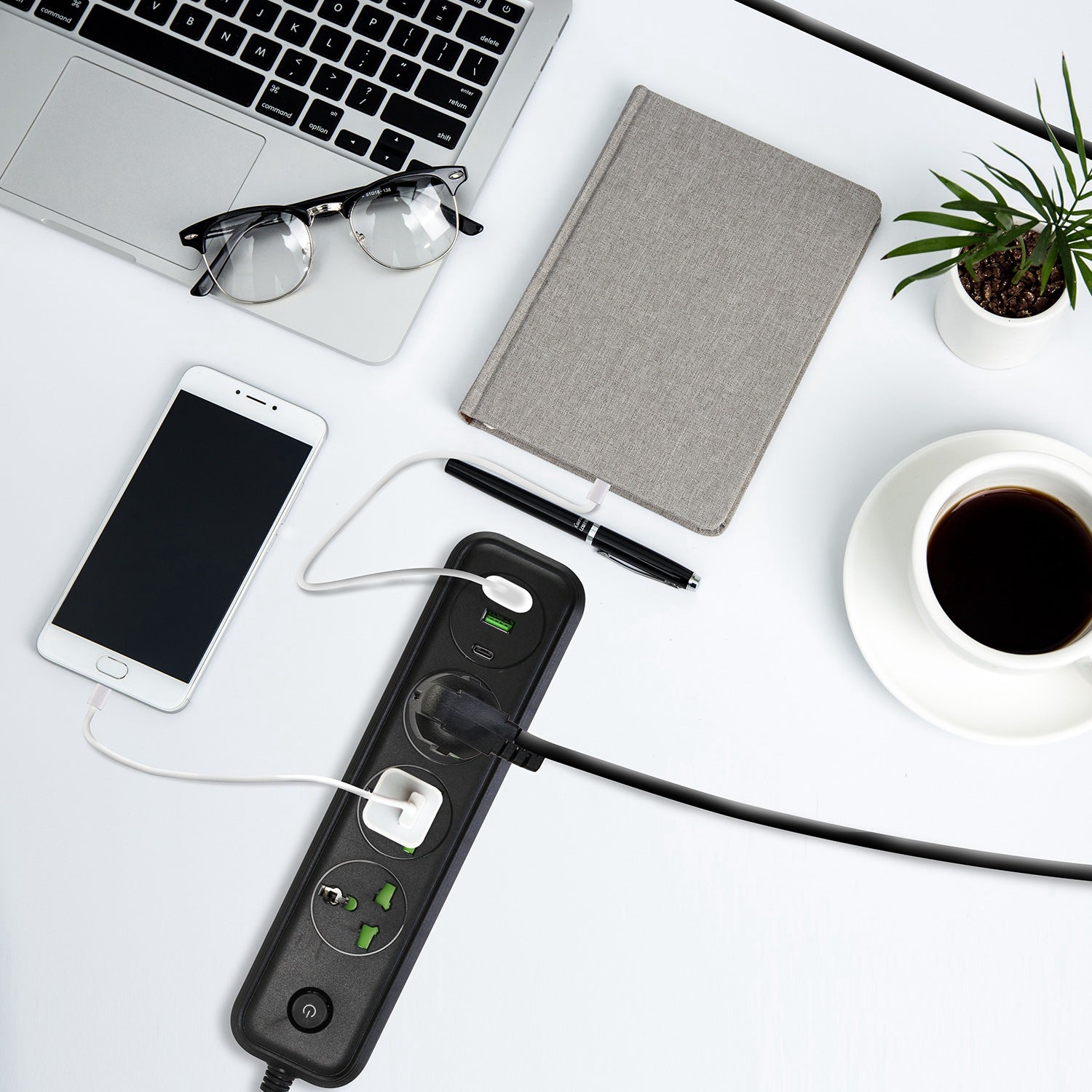 1Pc Power Strip With 6FT Extension