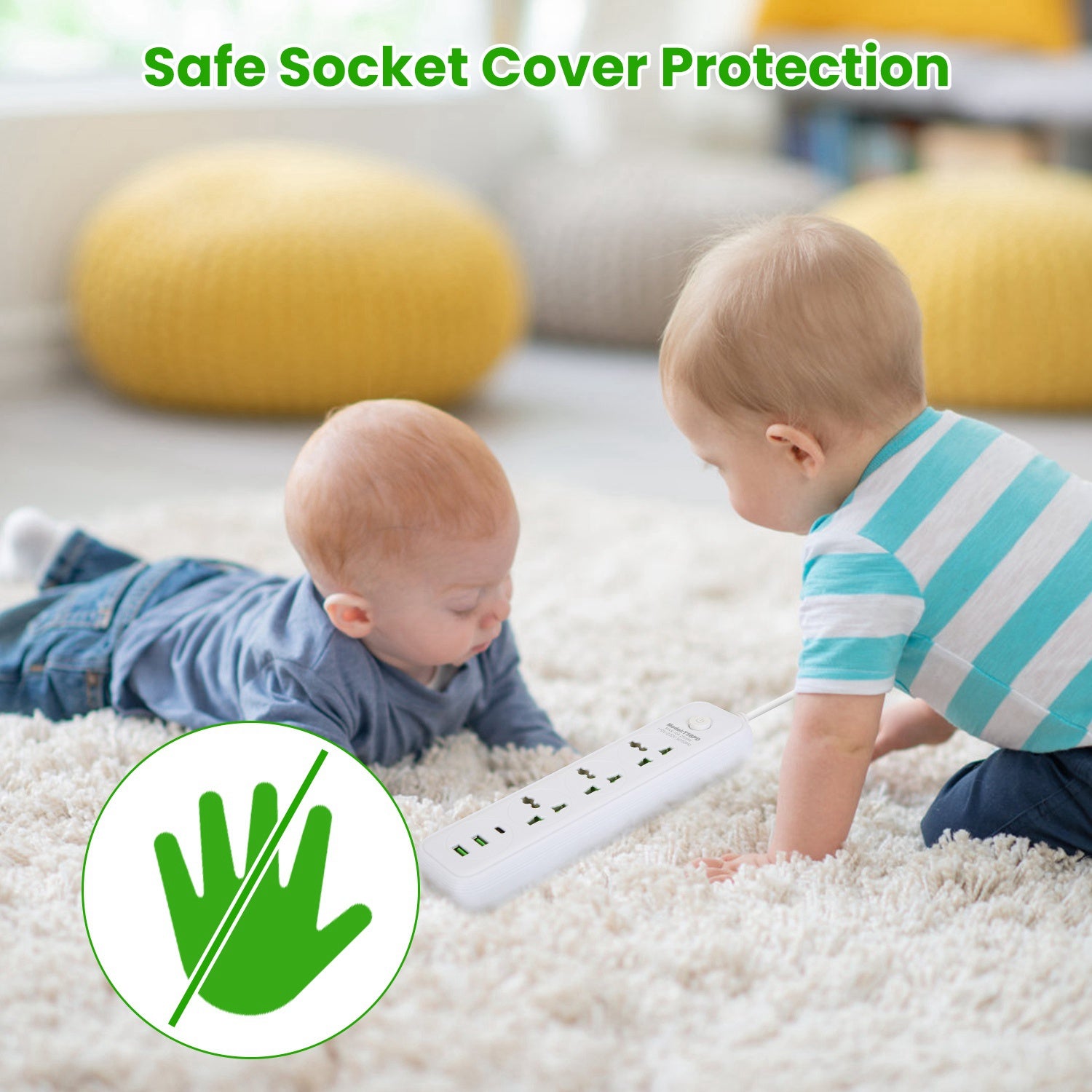 1Pc Power Strip With 6FT Extension